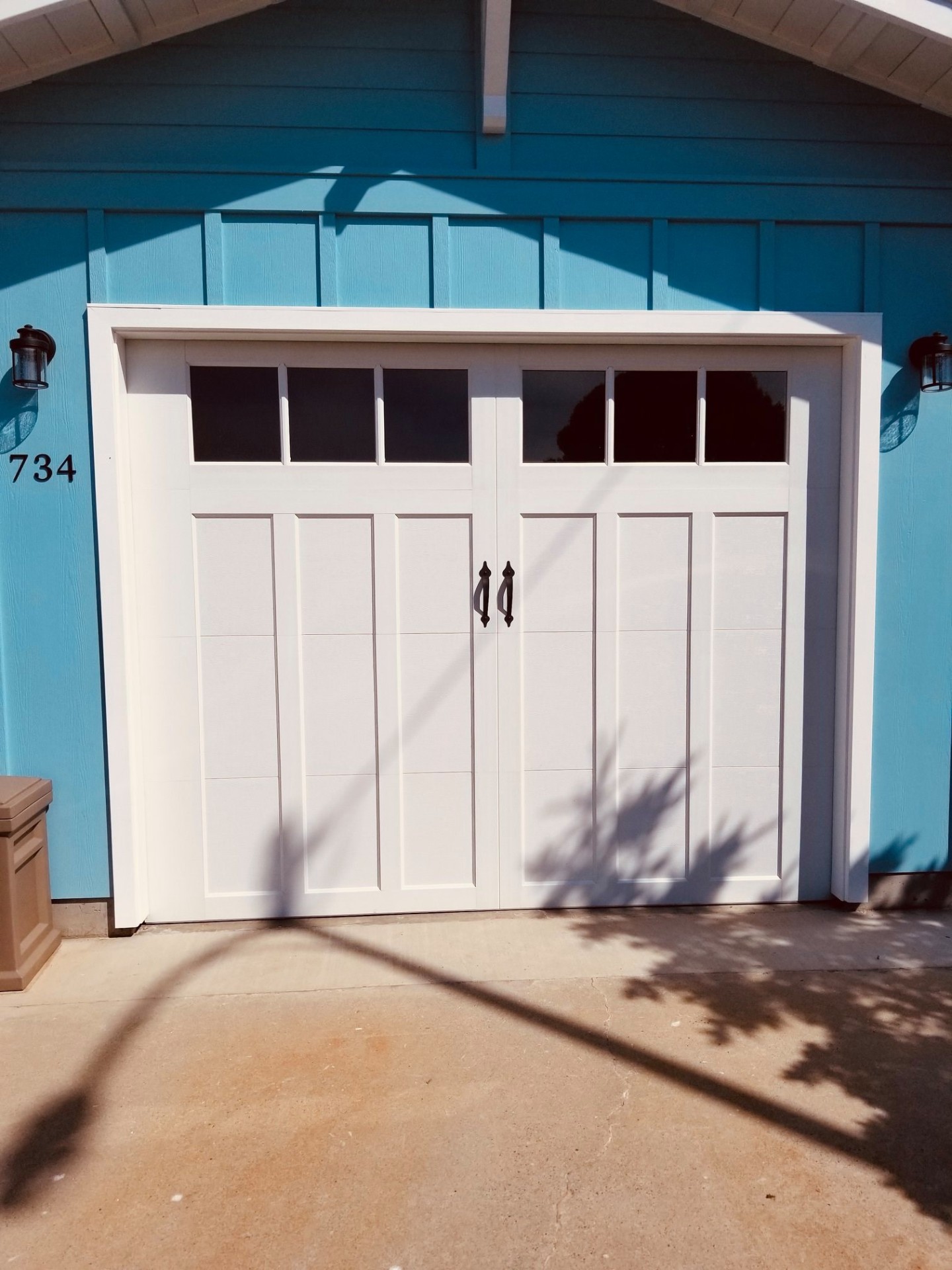 Pacific Grove coastal home with garage doors
