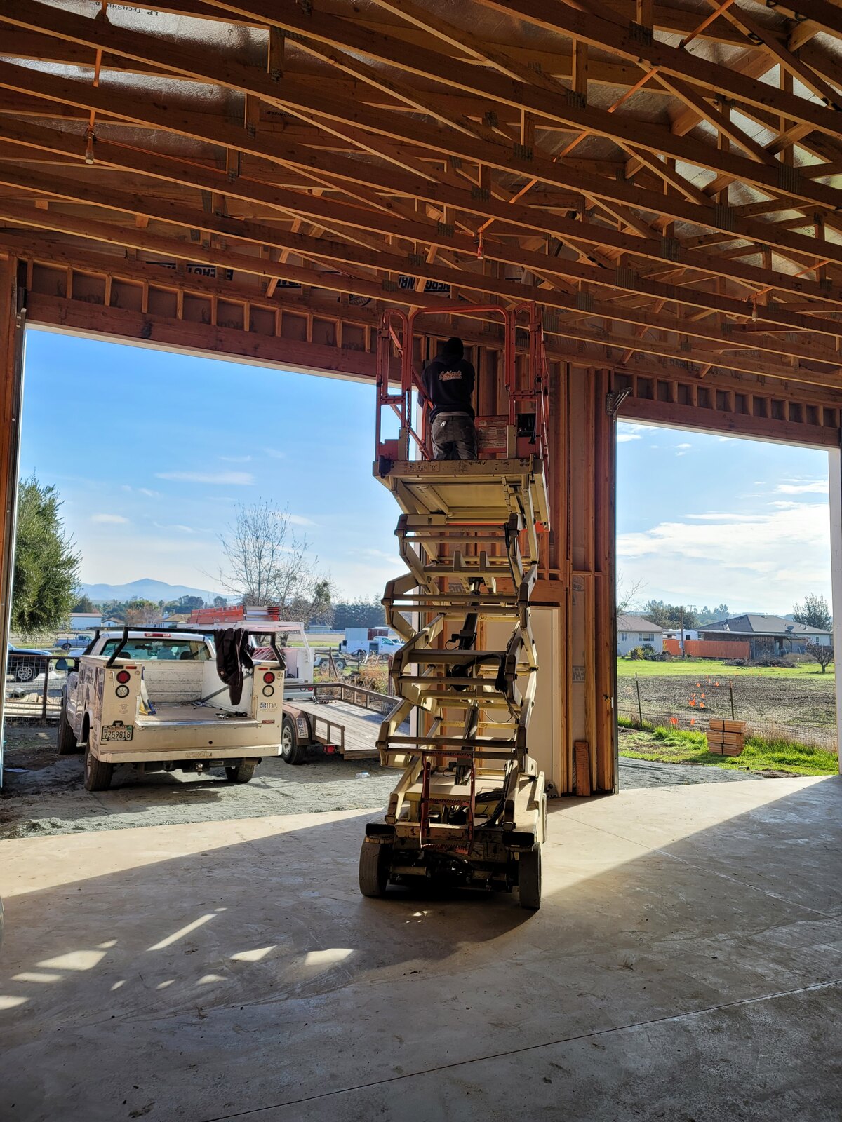 Installing a commercial overhead door in an agricultural building