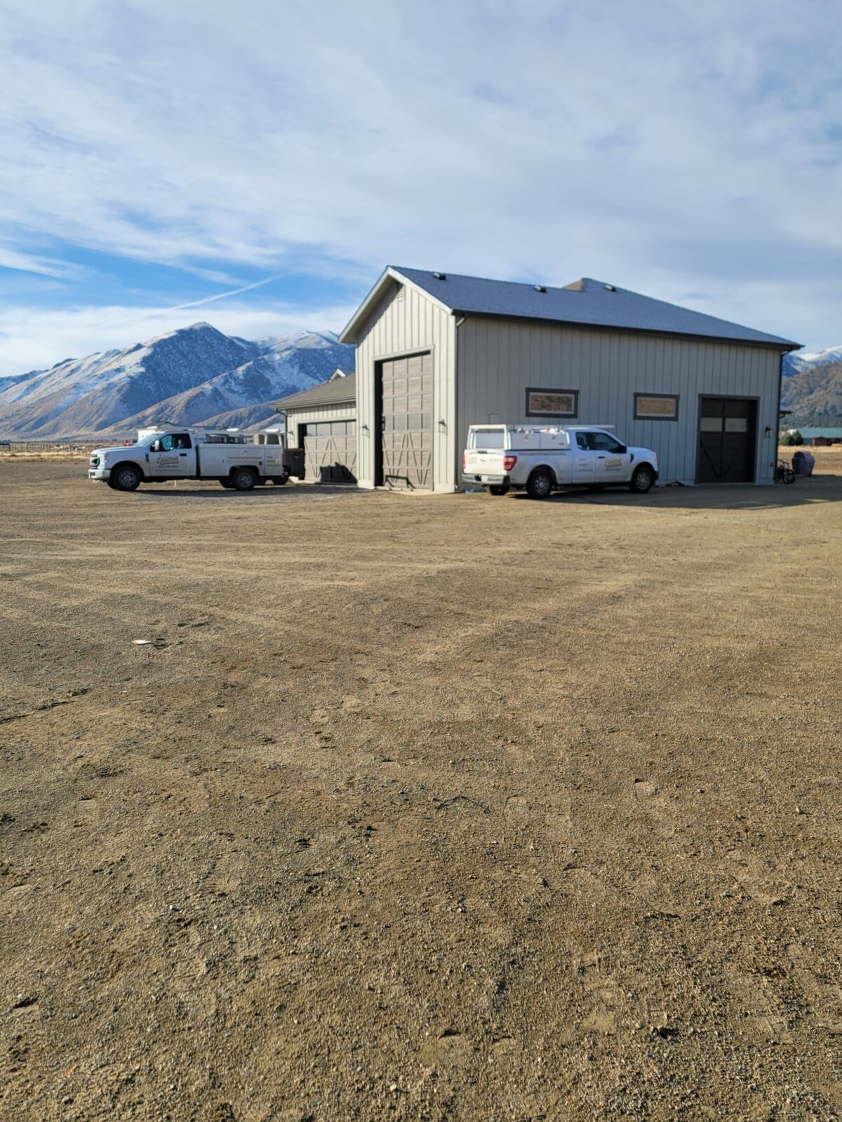 Commercial metal building with a sectional overhead door